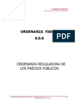 6.0.0 - Ordenanza Reguladora de Los Precios Publicos