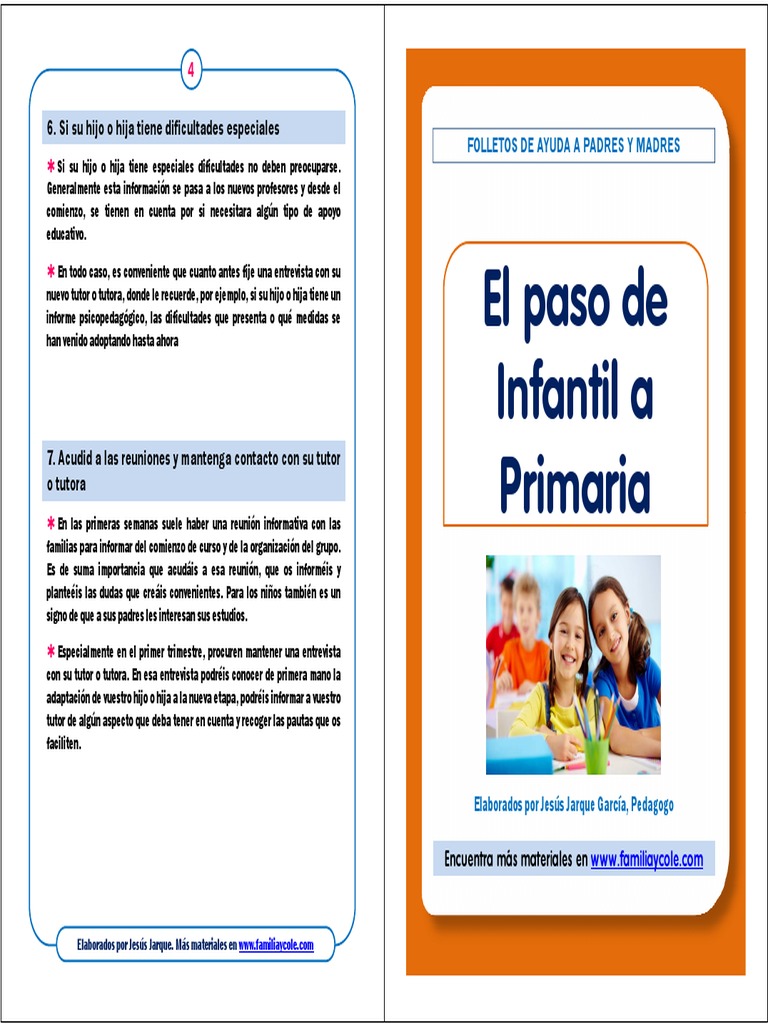 Ejemplo De Un Folleto Para Niños De Primaria Ejemplo