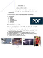 Worksheet N°3 Types of Electricity