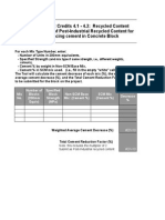 Leed Canada MR Credits 4.1 - 4.2: Recycled Content - Calculation of Post-Industrial Recycled Content For Scms Replacing Cement in Concrete Block