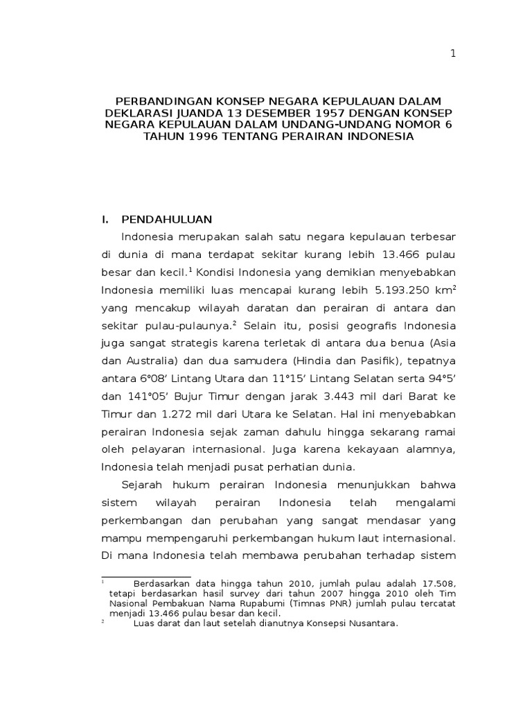 Perbandingan Deklarasi Djuanda Dan Uu 6 1996
