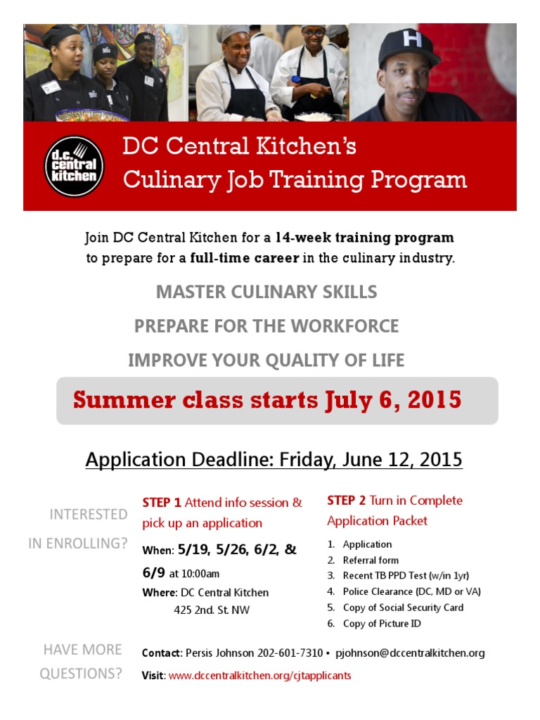 Culinary Job Training Enrollment Info | PDF