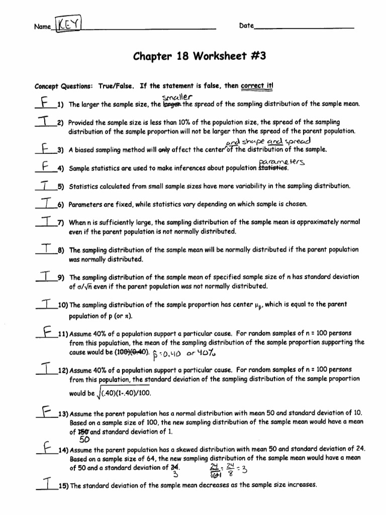 Chapter 18 Worksheet #3 KEY | PDF
