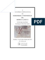 III Circular, con relacion de ponentes, del VI Congreso Internacional de Humanismo y Pervicencia del Mundo Clásico