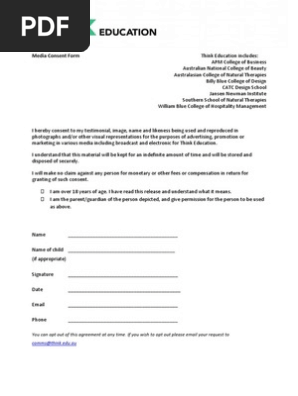 Talent Release Form 2015
