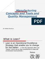 Lean Manufacturing - Concept, Tools & Quality Management