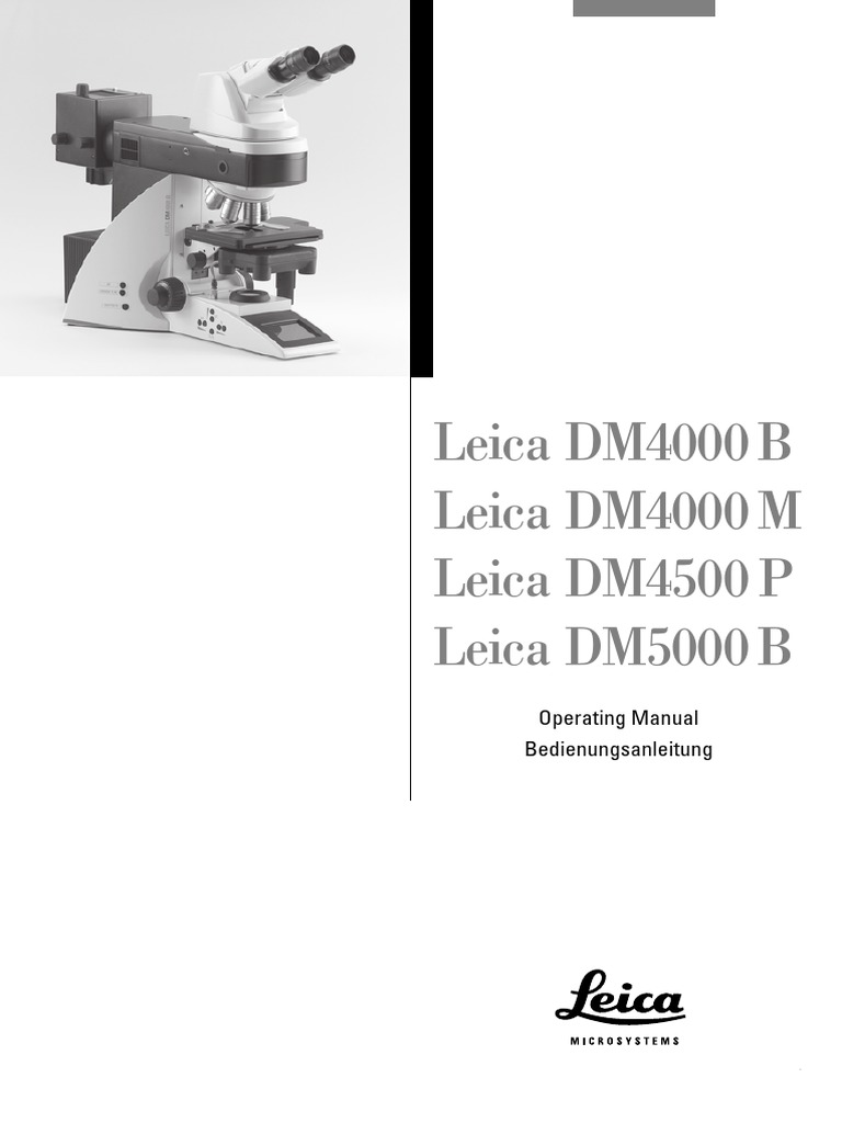 Leica DM-4000 Microscope - User Manual (en,De) | Microscopy | Aperture