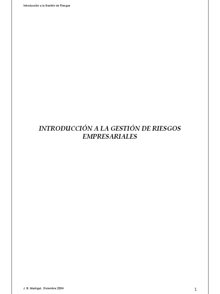 Introducción A La Gestión de Riesgos | PDF | Toma de decisiones ...
