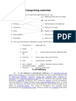 Categorising Materials: Match The Materials (1-7) With The Descriptions (A - G)