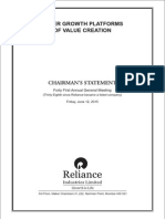 CHAIRMAN'S STATEMENT | Forty First Annual General Meeting | Reliance Industries Ltd.