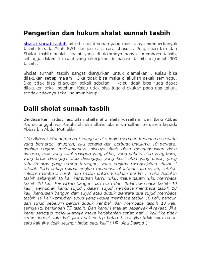 Shalat Sunnah Tasbih