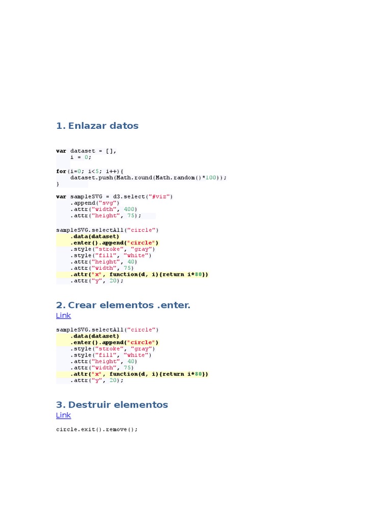D3.js Data Binding and Animation Guide | PDF