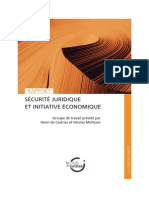 Rapport « Sécurité juridique et initiative économique »
