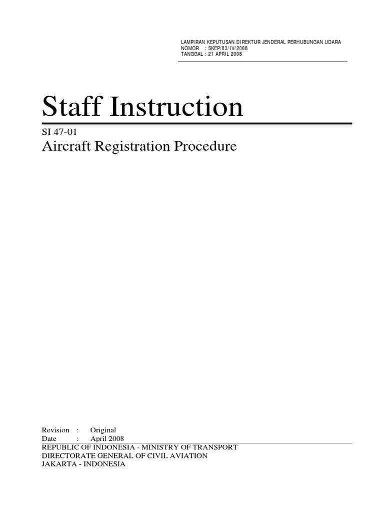 Indonesia Civil Aircraft Registration Guide | PDF | Lease | Aviation