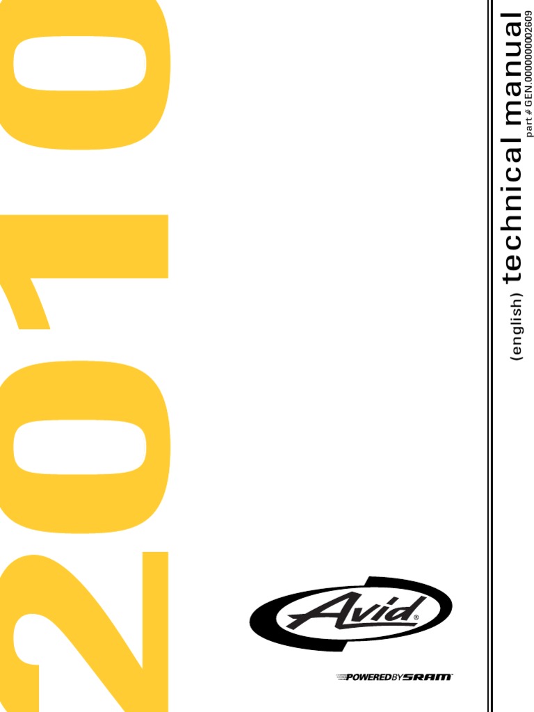 2010 Avid Technical Manual English Final | PDF | Screw | Brake