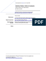 Statistics Notes: Units of Analysis: References