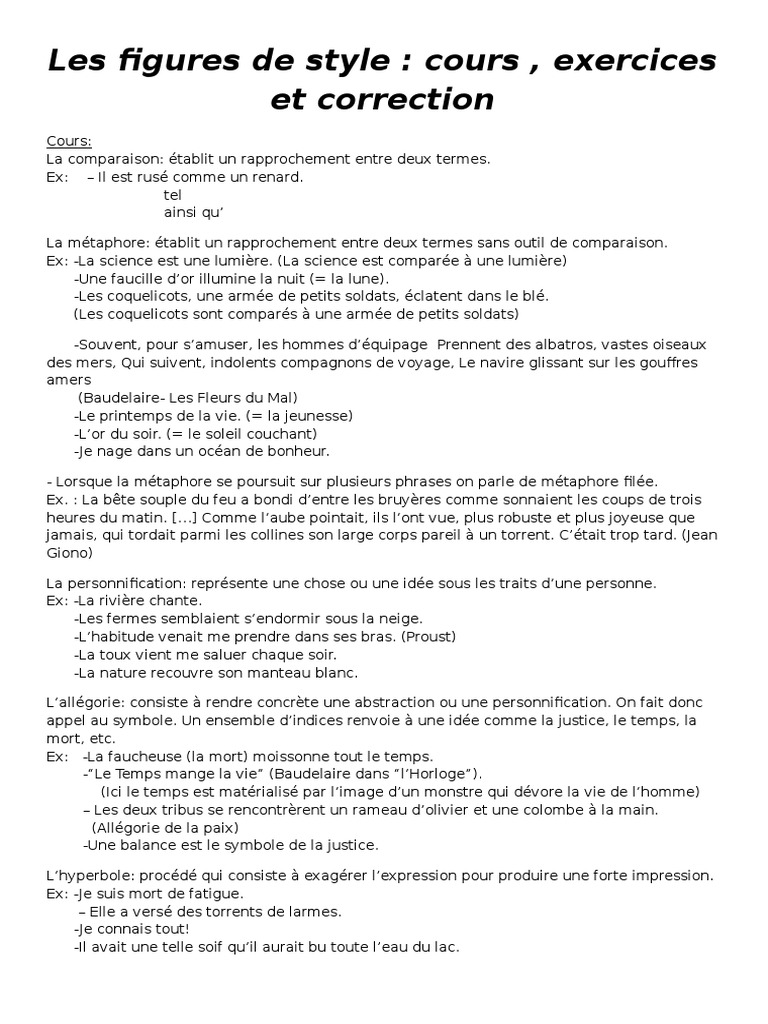 Les figures de style.docx  Métaphore  Rhétorique