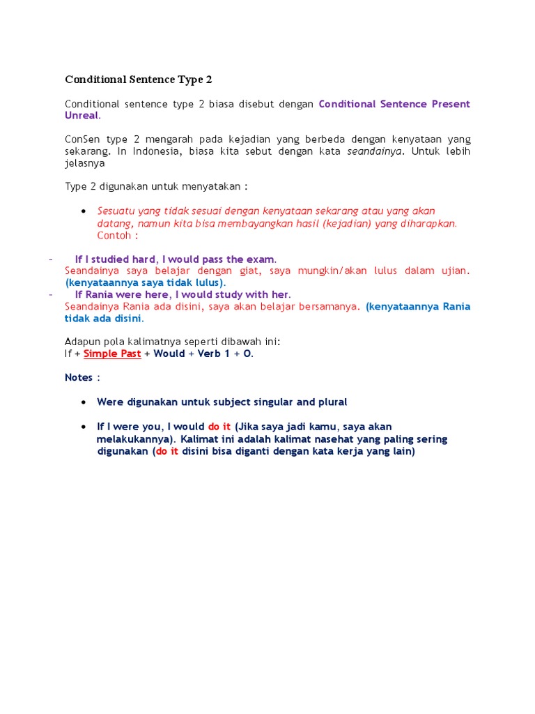 Conditional Sentence Type 2 & 3 | PDF