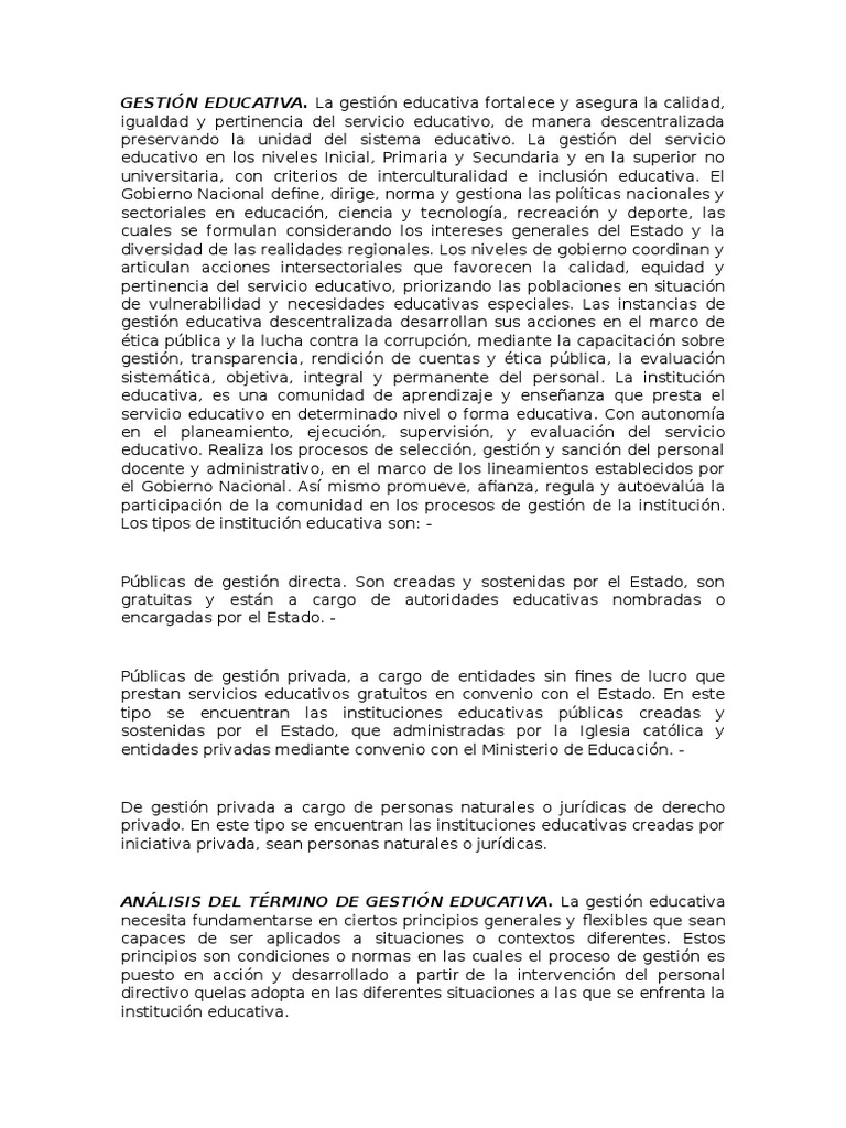 Gestión Educativa: Modelos y Principios | PDF | Toma de decisiones ...