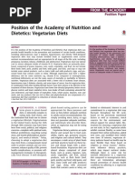 Download Position of the Academy of Nutrition and Dietetics Vegetarian Diets by dialexeis SN268481949 doc pdf