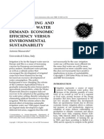 Water Pricing and Irrigation Water Demand: Economic Efficiency Versus Environmental Sustainability