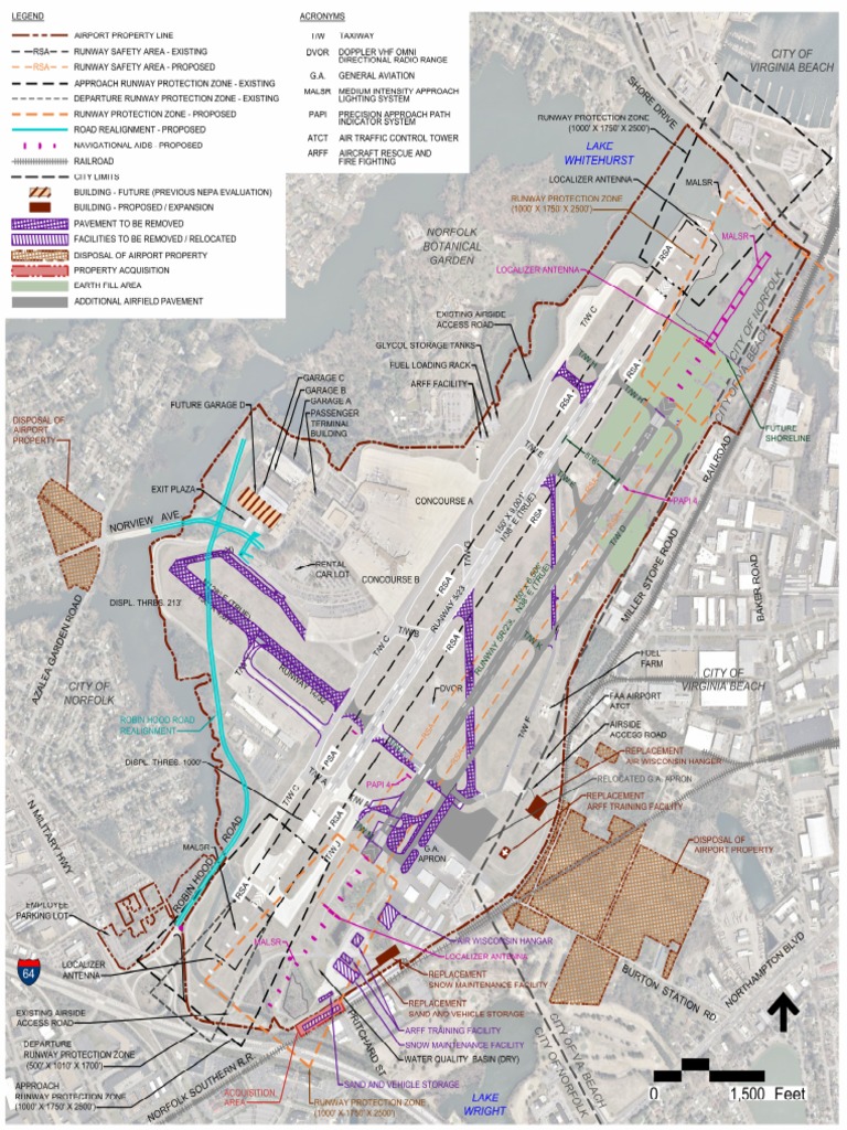 Norfolk Airport Runway Proposal Map