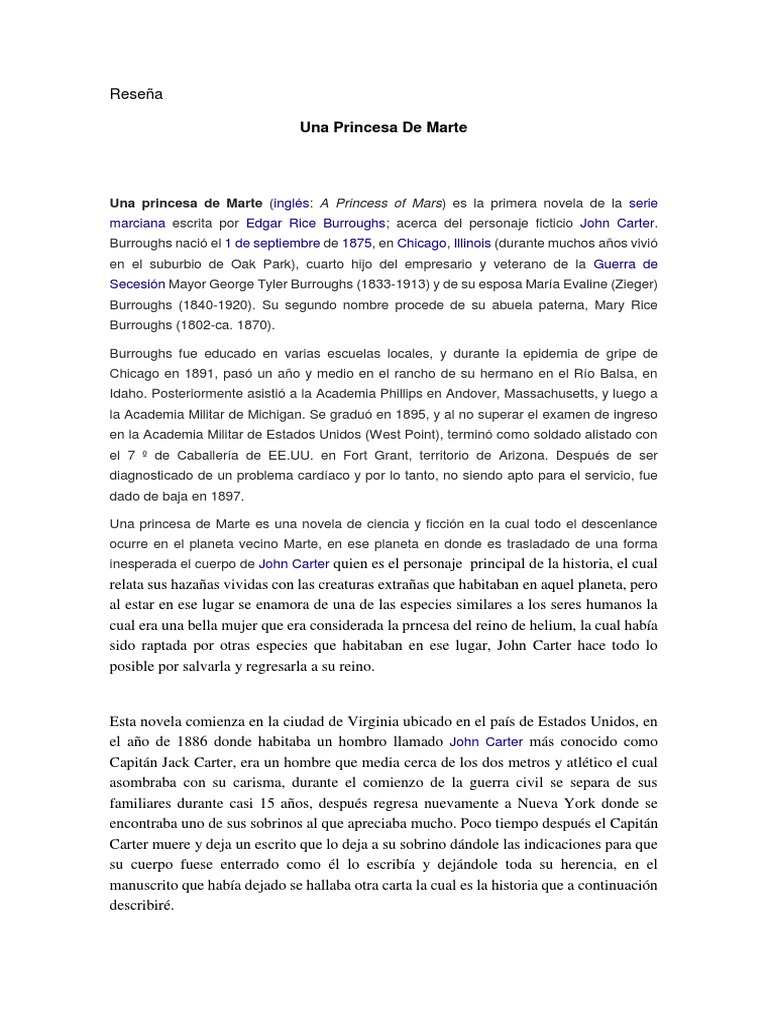 Una Princesa de Marte PDF