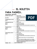 El Boletin para Padres : Date/Fecha: 06/15/15