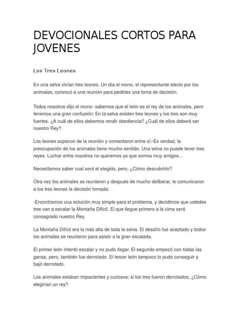 Devocionales Cortos Para Jovenes Pdf Pinturas Cristo Título