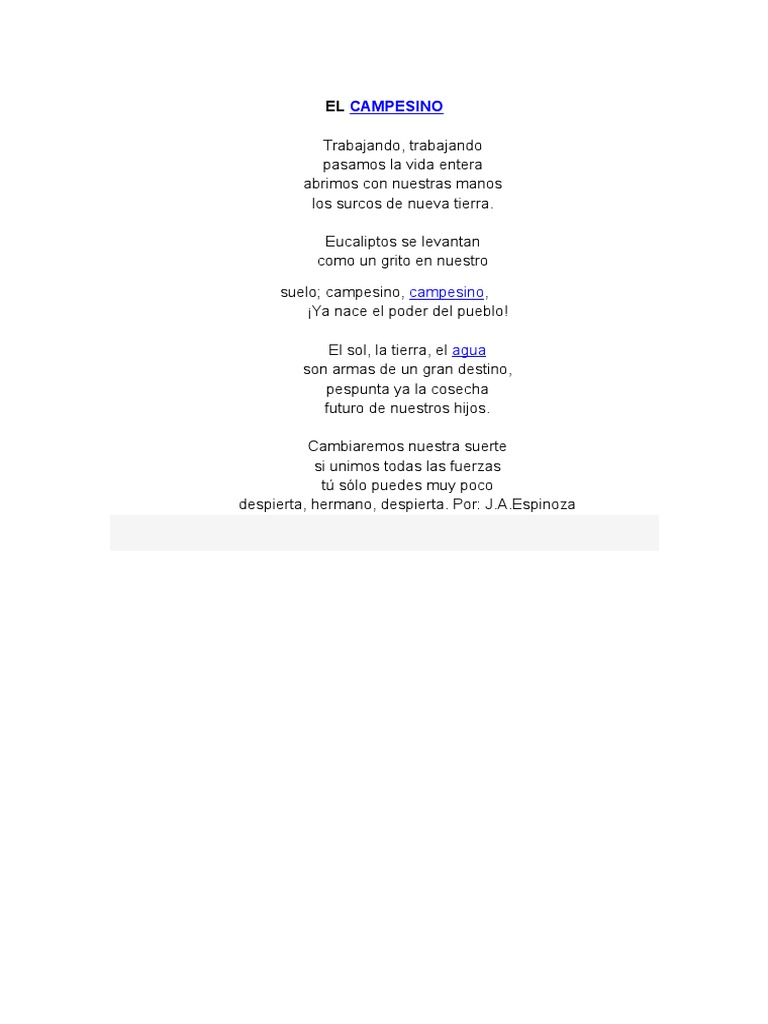 Canciones del Campesino y su Letra | PDF | Arte