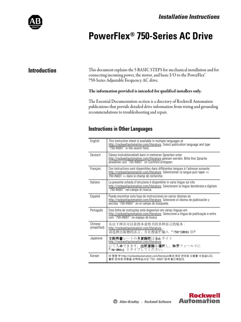 750 In001 - en P | PDF | Electrostatic Discharge | Electrical Wiring