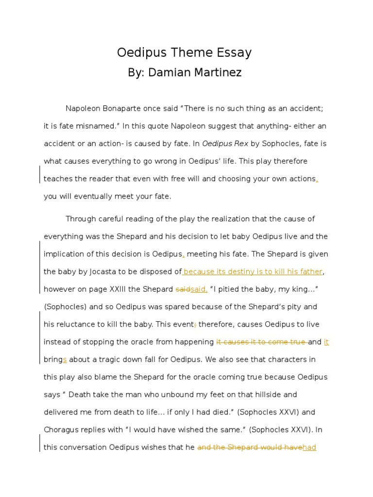 Character analysis oedipus the king picture