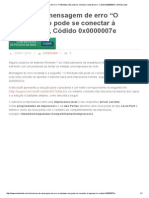 Solução Erro “O Windows Não Pode Se Conectar à Impressora” - Código 0x0000007e