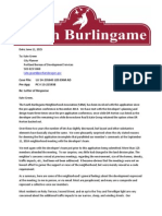 South Burlingame Neighborhood Response Letter