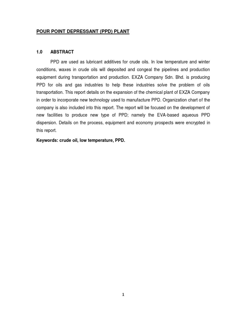 EBP 314 - A Report On Developing A PPD Manufacturing Plant (G3) | PDF ...