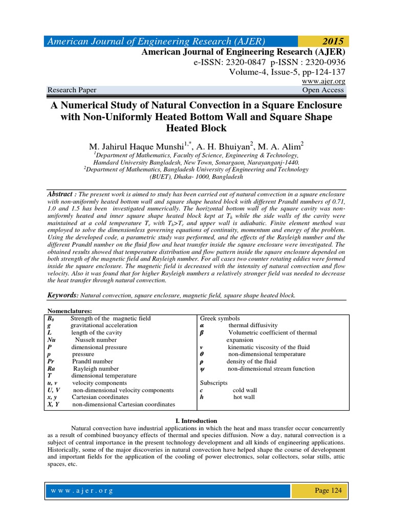 A Numerical Study of Natural Convection in A Square Enclosure With Non ...