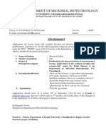 Department of Microbial Biotechnology: Advertisement-I