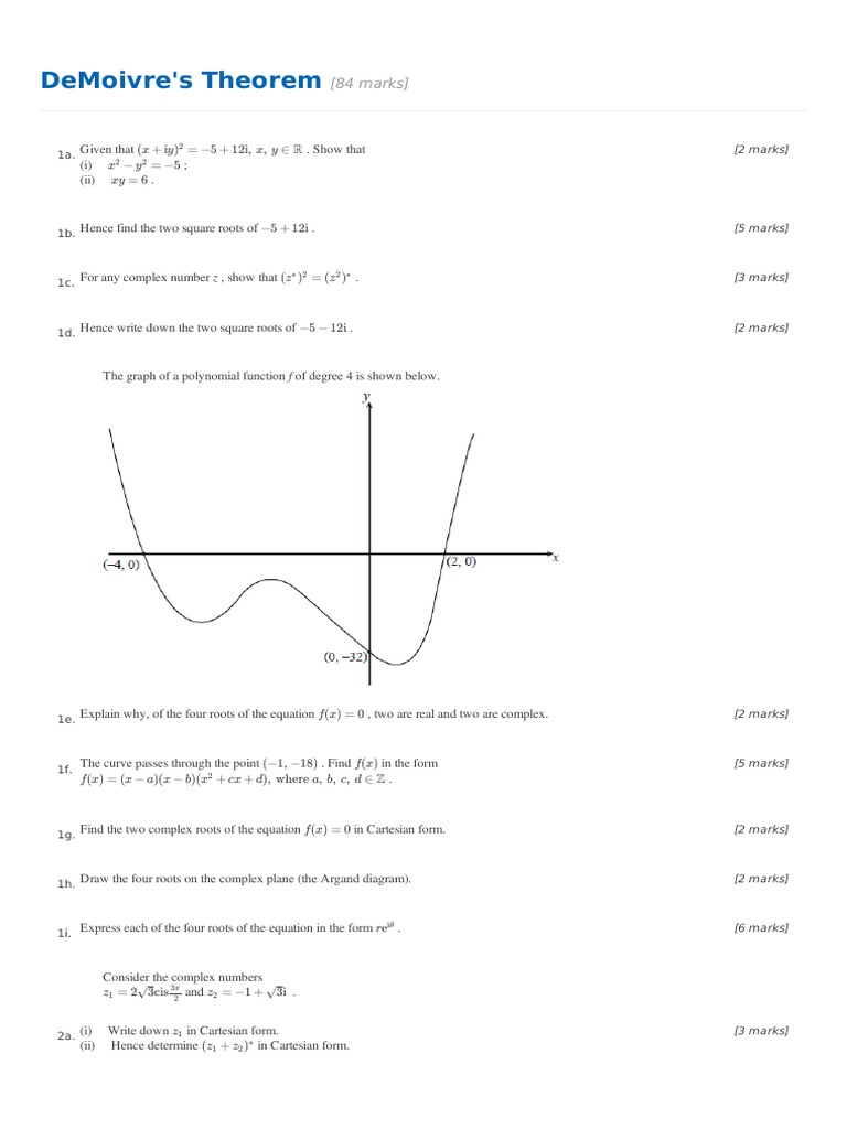 DeMoivre S Theorem | PDF | Teaching Methods & Materials | Science ...