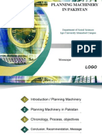 Planning machinery in pakistan