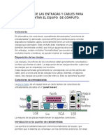 Nombre de Las Entradas y Cables para Conecatar El Equipo de Cómputo-Oec