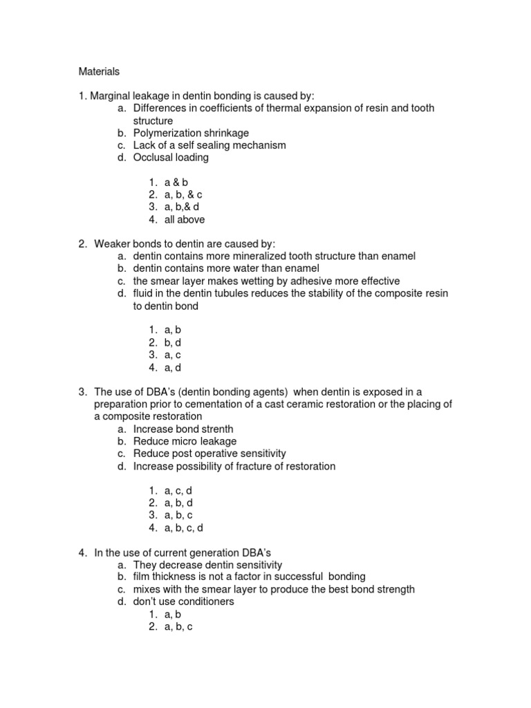 Current Generations of Dental Materials A Comprehensive Review of