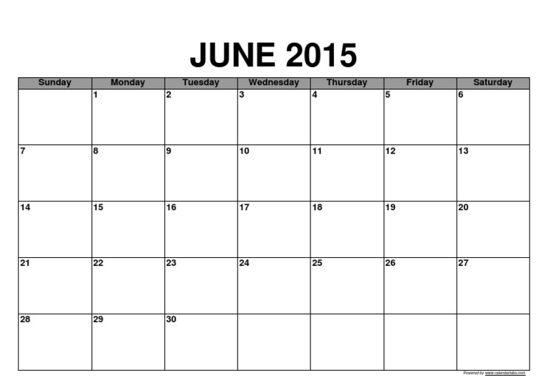 June 2015 Calendar Overview | PDF