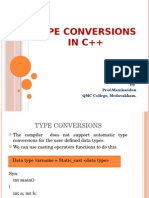Type Conversions IN C++: by Prof - Manikandan QMC College, Medavakkam