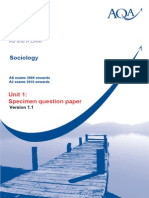 Sociology: Unit 1: Specimen Question Paper
