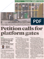 Metro News June 10 2015 - Petition Calls For Platform Gates