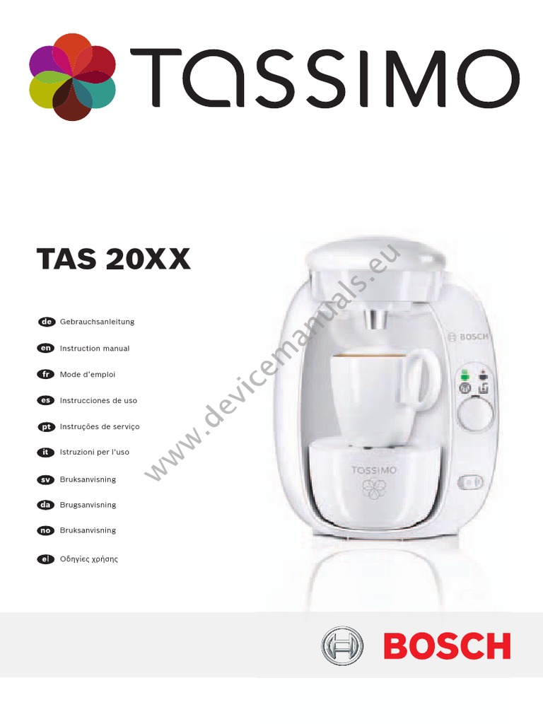 Manual Instrucciones Bosch Tassimo Cafe