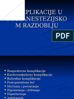 Komplikacije U Postanestezijskom Razdoblju