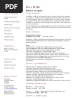 Interior Designer Cv Template Interior Design Computer