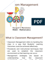 Classroom Management: MAED - Mathematics