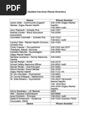 phone directory